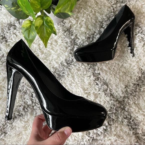 Stuart Weitzman Black Patent Shoes Heels Pumps size 9 - Picture 6 of 14